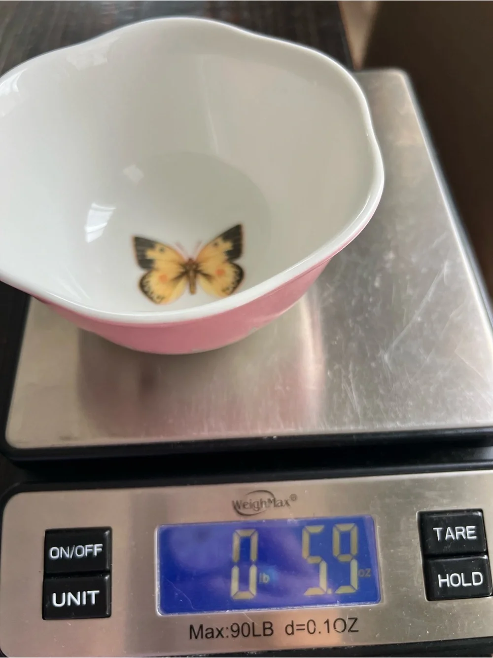 Butterfly Meadow by Lenox Pink fruit / ice cream bowl 4.75”